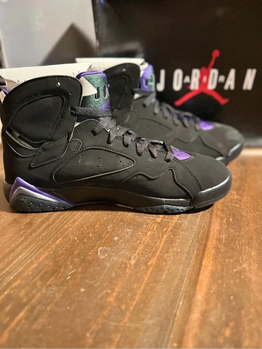 Jordan Black and Purple High-Top Sneakers